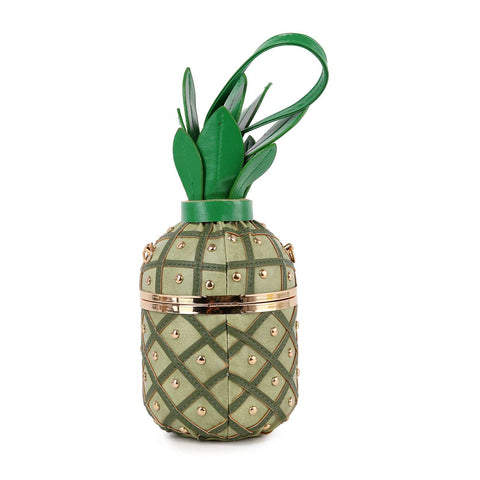 Studded Pineapple Shoulder Bag