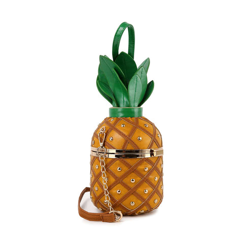 Studded Pineapple Shoulder Bag