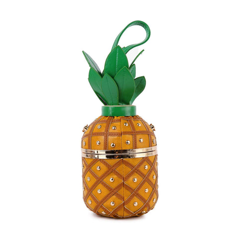 Studded Pineapple Shoulder Bag