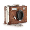 Glittery Camera Metal Frame Evening Bag