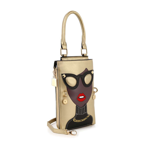 Retro Art Deco Design Petite Hand Tote