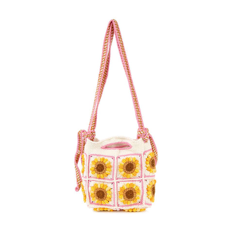 Colorful Sunflower Crochet Shoulder Bag