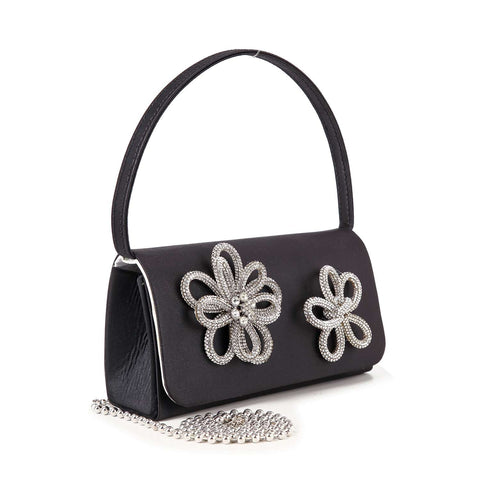 Rhinestone Knotted Flower Design Evening Bag