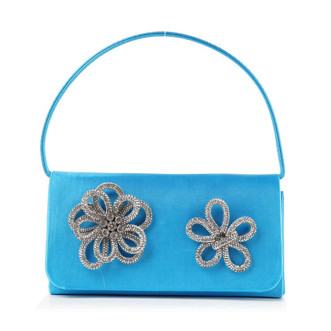 Rhinestone Knotted Flower Design Evening Bag