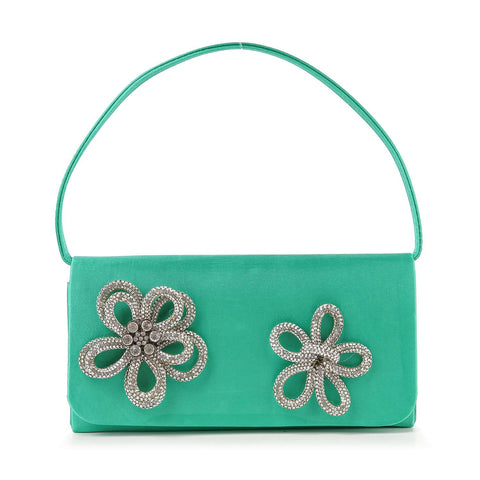 Rhinestone Knotted Flower Design Evening Bag