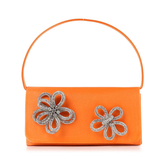 Rhinestone Knotted Flower Design Evening Bag