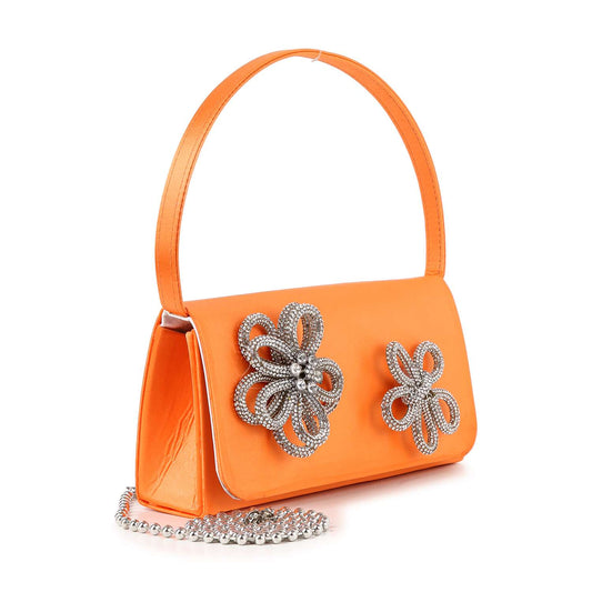 Rhinestone Knotted Flower Design Evening Bag