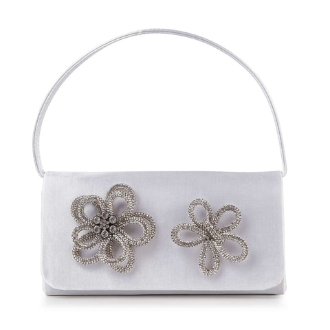 Rhinestone Knotted Flower Design Evening Bag