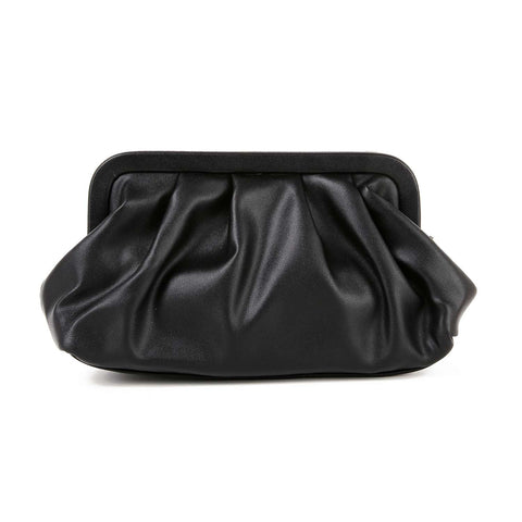 Pleated Stud Accented Clutch Bag