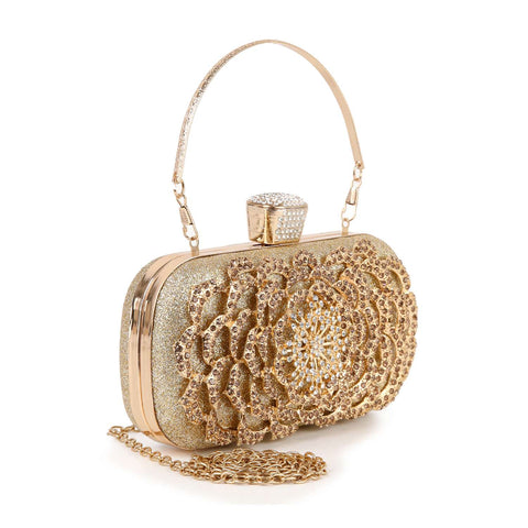 Decorative Rhinestone Accented Evening Bag