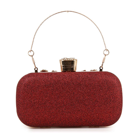 Decorative Rhinestone Accented Evening Bag