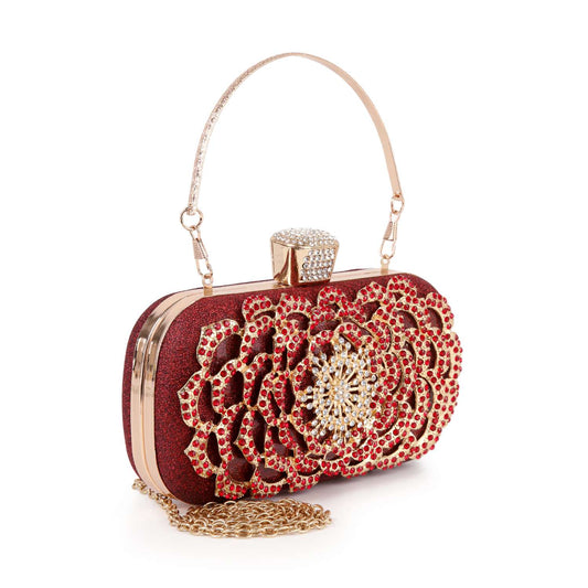 Decorative Rhinestone Accented Evening Bag