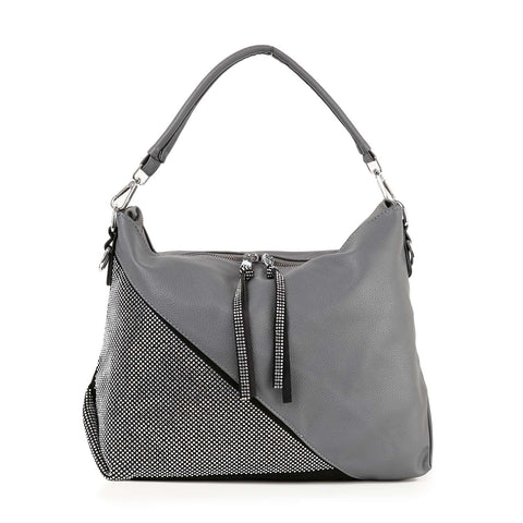 Rhinestone Accented Hobo Handbag