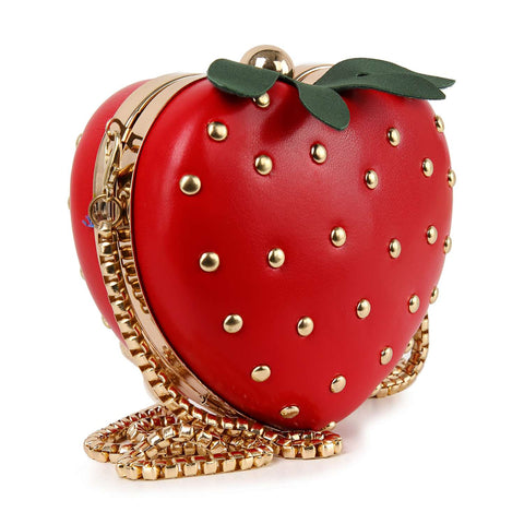 Studded Strawberry Shoulder Bag