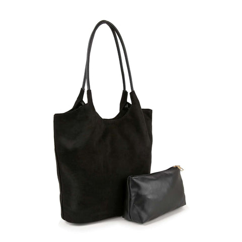 Sueded Tall Tote Two Piece Set