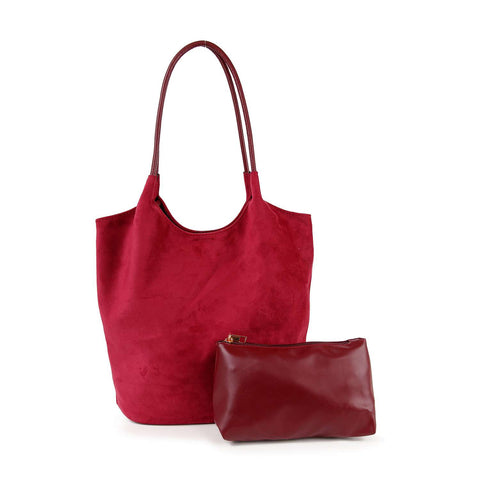 Sueded Tall Tote Two Piece Set