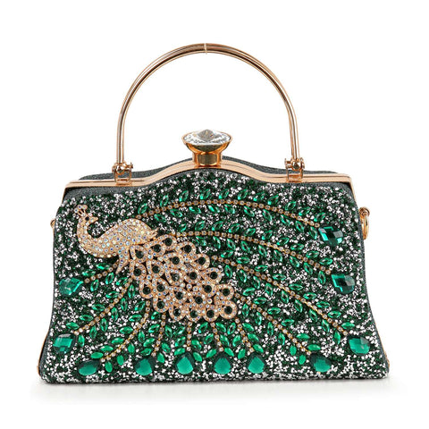 Highly Decorative Peacock Accented Evening Bag