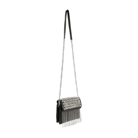 Beaded Fringe Studded Bling Shoulder Bag