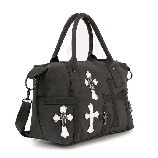 Cross Accented Large Hand Tote