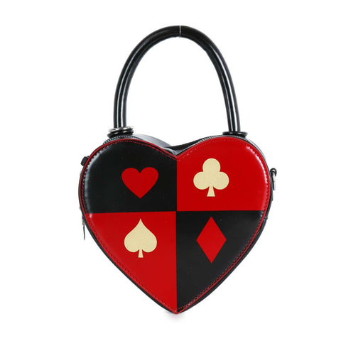 Playing Card Emblems Heart Shaped Hand Tote