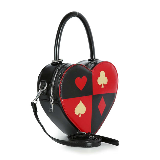 Playing Card Emblems Heart Shaped Hand Tote