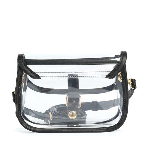 Buckle Accented Clear Shoulder Bag