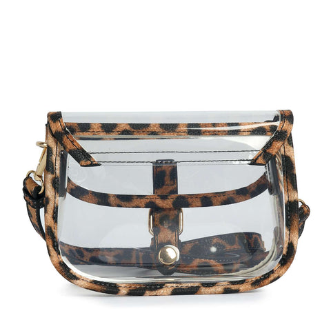 Buckle Accented Clear Shoulder Bag