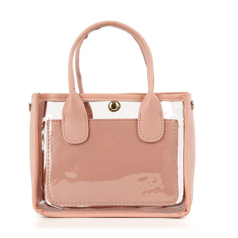 Chain Accent Clear Tote Bag Set