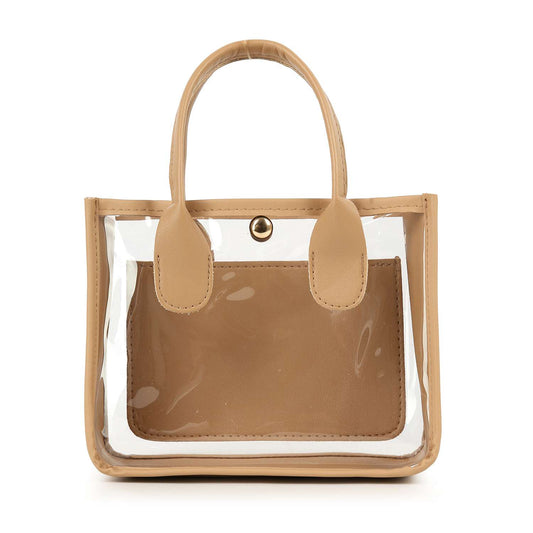 Chain Accent Clear Tote Bag Set