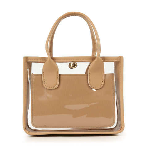 Chain Accent Clear Tote Bag Set