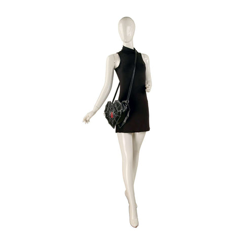 Rhinestone Spider Web Design Shoulder Bag