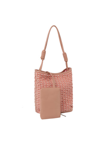 Patterned Woven Tall Shoulder Bag Set