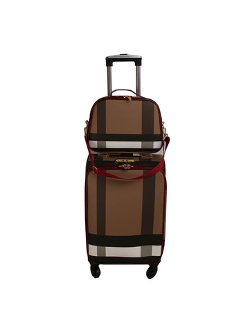 Signature Plaid Print Two Piece Travel Bag Set