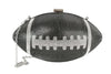 The *FINAL SALE ITEM* Rhinestone Bling Football Bag is a small black clutch with white laces, stripes, and a silver chain strap—perfect for adding sporty style and sparkle to your night out.