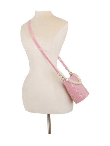 Pearl Handle Crossbody Hobo Handbag