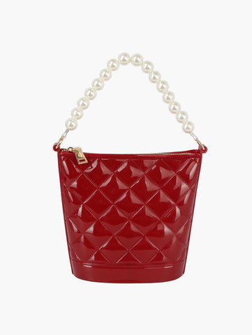 Pearl Handle Crossbody Hobo Handbag