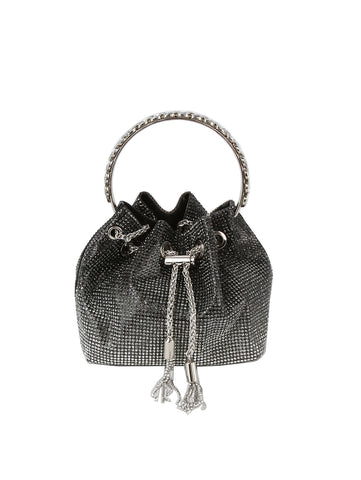 Drawstring Rhinestone Evening Tote