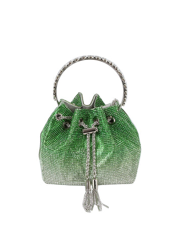 Drawstring Rhinestone Evening Tote