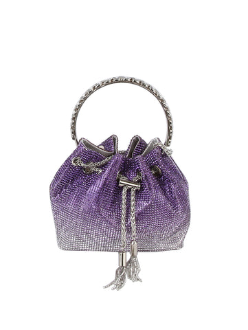 Drawstring Rhinestone Evening Tote