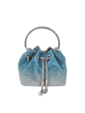 Drawstring Rhinestone Evening Tote