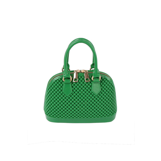 Textured Satchel Style Jelly Tote Handbag