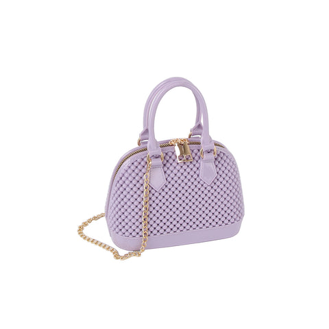 Textured Satchel Style Jelly Tote Handbag