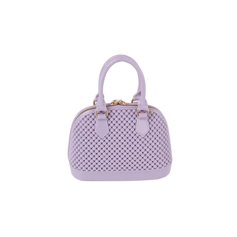 Textured Satchel Style Jelly Tote Handbag