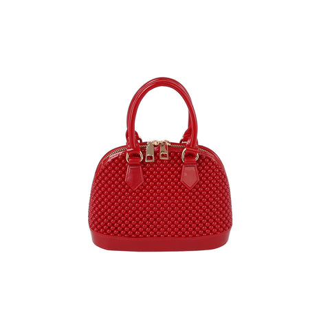 Textured Satchel Style Jelly Tote Handbag