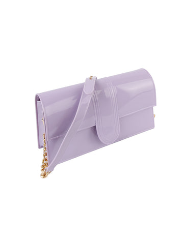 Chain Accented Jelly Shoulder Bag