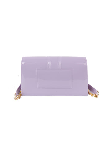 Chain Accented Jelly Shoulder Bag