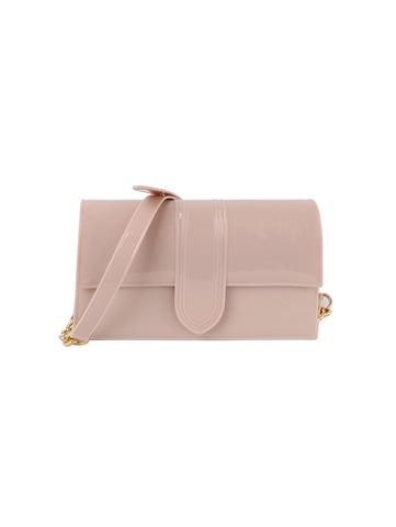 Chain Accented Jelly Shoulder Bag