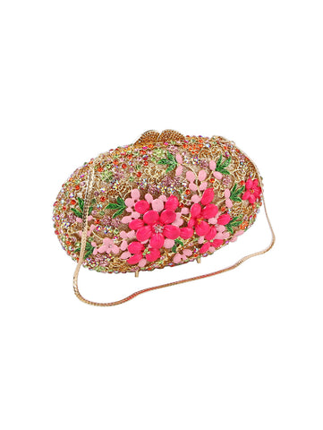 Pink Petal Luxe Oval Clutch