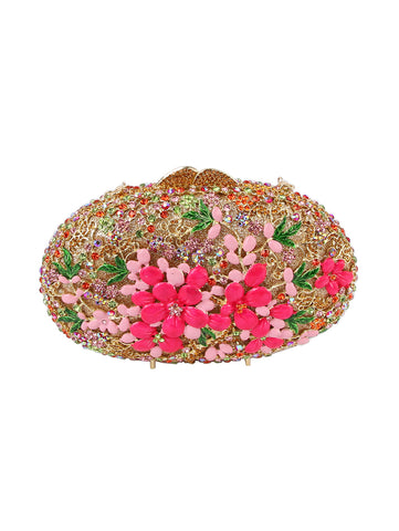 Pink Petal Luxe Oval Clutch