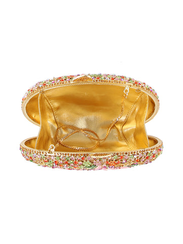 Pink Petal Luxe Oval Clutch